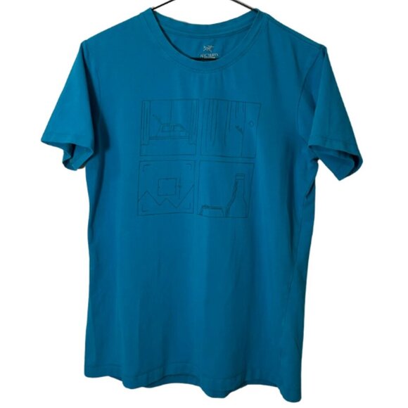 Arc'teryx Quadrants SS T-Shirt Hiking Outdoor Women's Small Blue - Picture 2 of 8